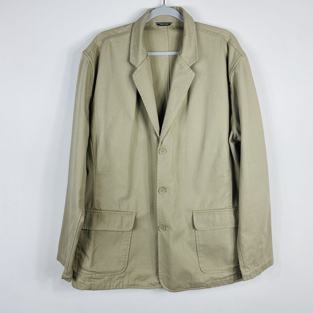 Eddie Bauer Size XL Button Front Jacket Tan Cotton Casual Outdoor